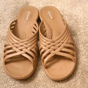 Okabashi Women's Tan Venice Sandal Slides Size 6.5-7.5